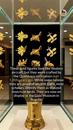 8.6K views · 70 reactions | These 1000-year-old gold figures look like jets, but scholars believe they are stylized animals. #ancienthistory #archaeology #historyfacts | Ancient Blog | Facebook