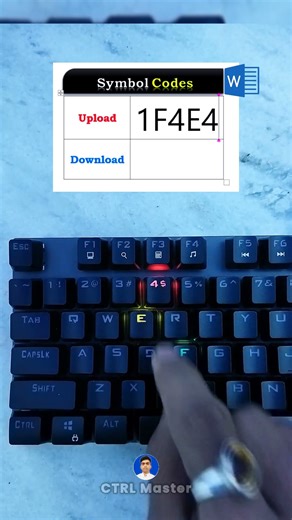 Typing Trick! 📤📥 Upload & Download Symbol in MS Word | CTRL Master #shorts #keyboard