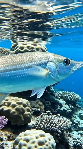 Stunning Needlefish Swimming Through Vibrant Coral Reefs 🐠🌊#Needlefish #Garfish #UnderwaterWorld