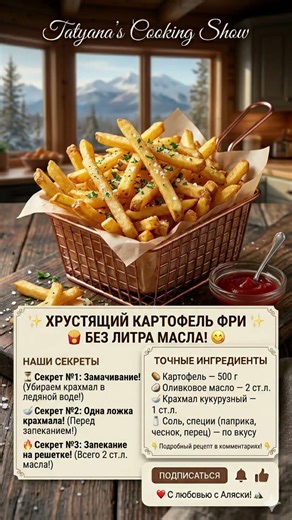 🍟 Хрустящий КАРТОФЕЛЬ ФРИ в ДУХОВКЕ и АЭРОГРИЛЕ 🍟 Секрет ИДЕАЛЬНОЙ Корочки без Жарки 👍