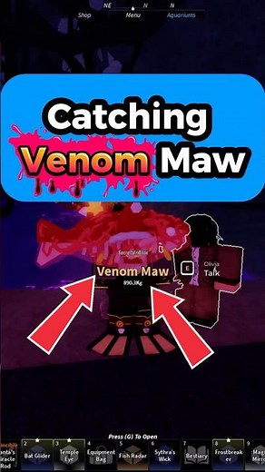 How to catch the Venom Maw 🧪 in Fisch from Toxic Boil | Toxic Proof Raft for Olivia quest #fisch