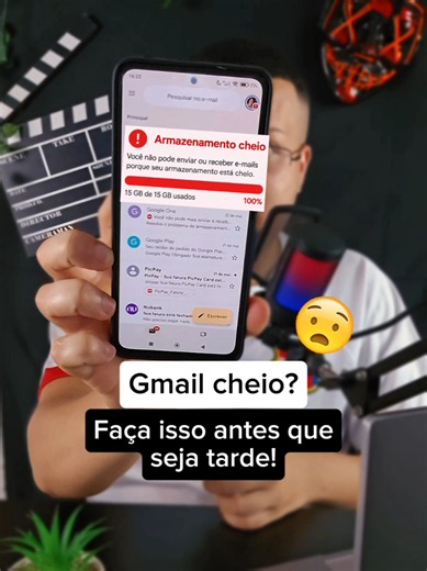 Não precisa apagar os seus e-mails e muito menos contratar um plano, olha essa dica 😱 #dicas #celular #gmail #segredo #tecnologia