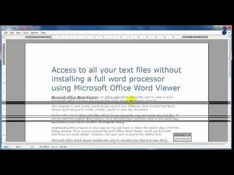 Microsoft Office Word Viewer - Quick Video Tutorial Free Download