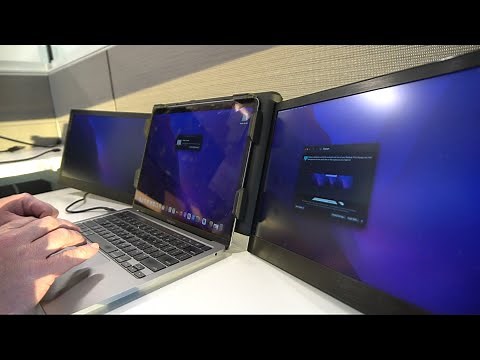 Kwumsy P2 Pro Triple Portable screen monitor for turning your laptop into a work station