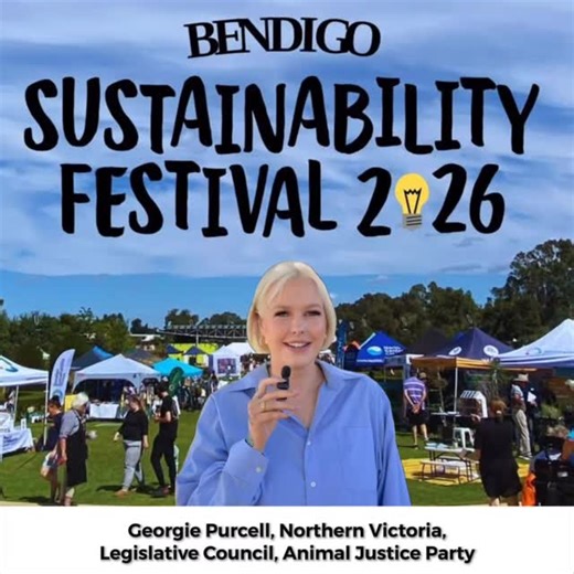 Have you got your ticket yet? Booked your stall? Registered to take part in the WORLD RECORD ATTEMPT? Do it here: https://www.bsg.org.au/bsf-2026 Sustainability is about how treat each other and our animals!! MP for the Animal Justice Party in Northern Victoria, Georgie Purcell has a timely message for us for the 2026 Bendigo Sustainability Festival. | Bendigo Sustainability Group - BSG