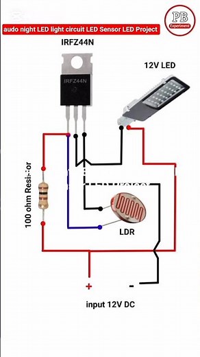 auto night LED light circuit LED Sensor LED Project #shorts #pbexperiment