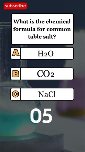 What is the chemical formula for common table salt? #gk knowledge