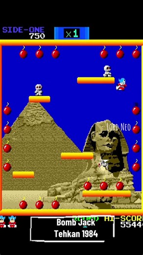 Bomb Jack retro arcade gameplay: classic Tehkan 1984 run