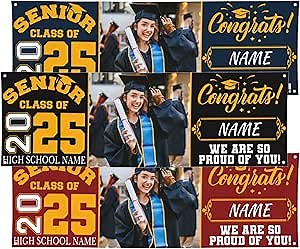 Amazon.com : Custom Graduation Banners 2025 With Name, Photo, Message - 24x71 Inch - Personalized Polyester Decoration With Grommets For Commencement Ceremony : Patio, Lawn & Garden