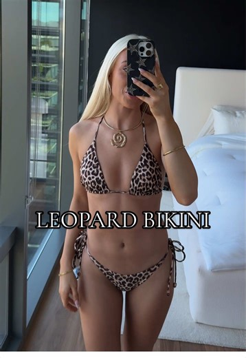 The perfect tanning bikini 🤎🐆 #bikini #swimwear #beachwear #vacationoutfit #bikiniset