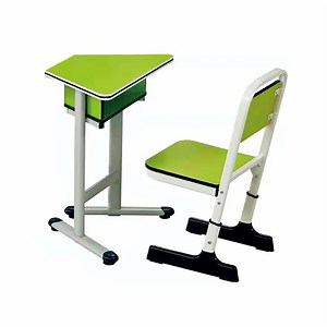 [Hot Item] Irregular Table Top Plastic Metal School Classroom Desk with Chair for Student