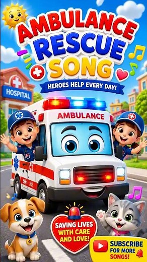🚑🚨Ambulance Rescue Song for Kids 🚑 | Nursery Rhymes & Emergency Vehicles for Toddlers