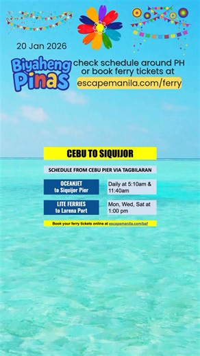 2026 Cebu to Siquijor / Siquijor to Cebu ferry schedule via Oceanjet and Lite Ferries | Biyaheng Pinas