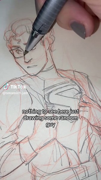 Pencil Drawing of Clark Kent - Art Process