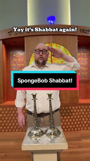 Light the candles and have a sweet Shabbat! #shabbatshalom #jewish #spongebob