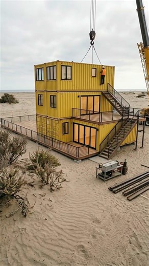 I build a stacked shipping container home in a desert! #desert