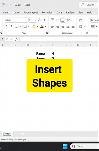 || How to insert shapes in excel | Easy way for different shapes ||