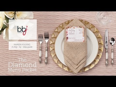 Step-by-Step Diamond Menu Pocket Linen Napkin Folding Guide