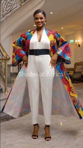 Luxury Ankara Kimono Over White Jumpsuit | Elegant African Fashion Style 2026 #ankarakimono #ankara