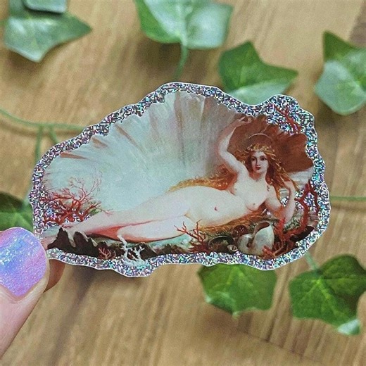 1852 the Birth of Venus Glitter Sticker, Aesthetic Pixie Dust Art Decal, Henry Courtney Selous, Fine Art Stickers - Etsy
