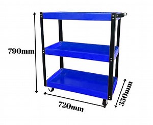 [Hot Item] Tool Service Utility Cart 3 Level Heavy Duty Auto Repair Tool Trolley Shelf Steel Cart Capacity 3 Cabinet