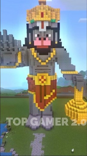 Hanuman ji Statue in Minecraft|Top Gamer 2.0 #Minecraft #HanumanJi #JaiShreeRam #BajrangBali #Shorts
