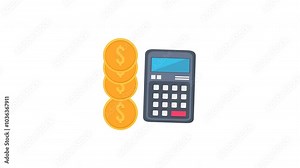 Coin counting icon animation, making it ideal for use in business and finance applications or platforms.