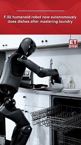 The F.02 humanoid robot is redefining home automation, taking on household chores one step at a time—first laundry, and now loading and cleaning dishes all on its own. 🎥Brett Adcock/X [Robots, F.02 humanoid, Dishes] #NewsWithET | ET NOW