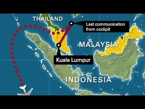 Map of MH370's updated flight path