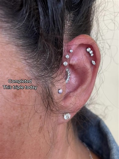 Triple Forward Helix Piercing - Complete Your Look with Style