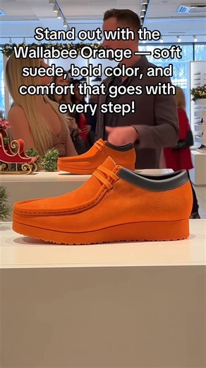 Clarks Wallabee Orange Boot - Men's Suede Footwear with Black Laces and Rubber Soles #clarkswallabee #mensstyle2025 #suedeboots #TikTokShopFinds #fyp