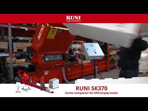 RUNI SK370 EPS / Styrofoam Screw Compactor – High Capacity Foam Waste Solution