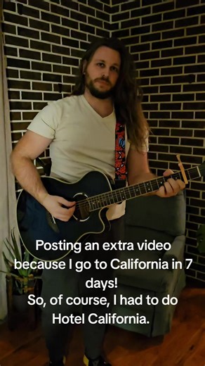 Here's some bonus content for you all this weekend, because I go to California in 7 days for the first time! I'm stoked, so I had to post an extra video as a California pun! #hotelcalifornia #theeagles #acoustic #guitar #singing #travel #excited #california #pun