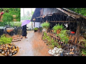 Country cooking on rainy day, Village life with comfort food, Countryside vlog