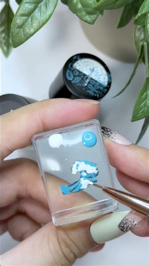🌊 Great Wave–Inspired Japanese Nail Art | #nailstamping