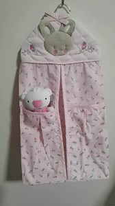 Pink Diaper Stacker Storage Bunny Crib Hanging Diaper Organizer Baby Girl 1 PC