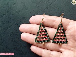 9.4K views · 176 reactions | How to Make Christmas Tree Beaded Jewelry _ Winter Bead Earrings | Wedding Decoration Ideas | Facebook