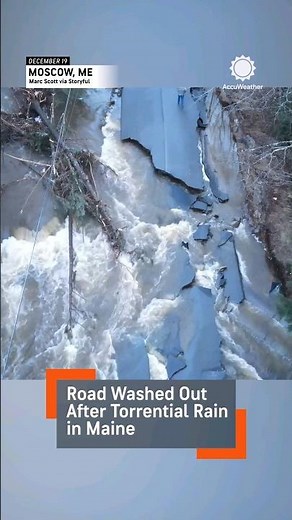 Flooding Completely Washes Away Maine Road