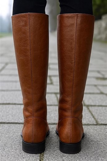 Handmade Brown Leather Knee Boots for Women – Barefoot Zero Drop Tall Boots, Wide Toe Box Comfort Footwear, Minimalist Leather Dress Shoes - Etsy