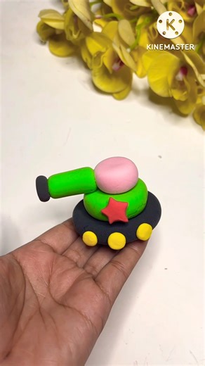 DIY cute 💞 How to make easily tank with Super clay #music #trending #funny #clay #craft