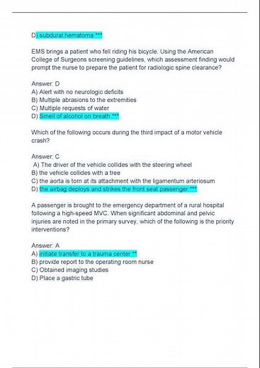 TNCC FINAL EXAM TEST TNCC FINAL EXAM OPEN BOOK 100 VERIFIED QUESTIONS EN ANSWERS LATEST 20232024 A S