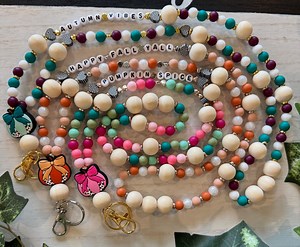 Custom Pumpkin Fall Beaded Lanyard - Etsy