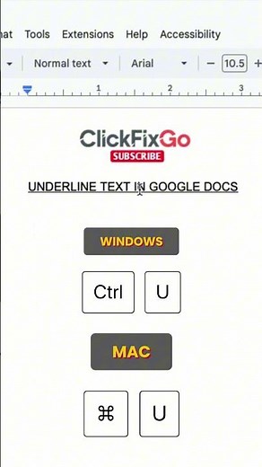 How to Underline in Google Docs | Quick Shortcut #underline #googledocs
