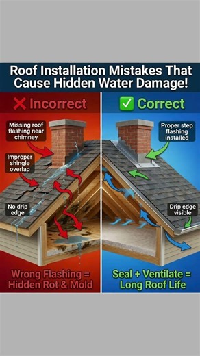 Roof Installation Mistakes #shorts #civilengineering065 #viral