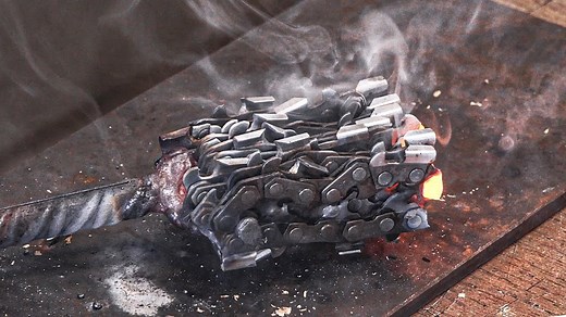 Forging damascus from chainsaw chains - epic experiment!