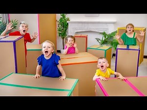 Cinq enfants jeux de cache cache