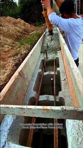 Modern Concrete Foundation Using Hollow Blocks & Rebar | Fast ICF Construction Method