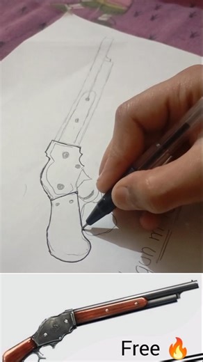 100K likes for free fire free fire shotgun m 1887 drawing #trending #art #himanshu Arts 😈