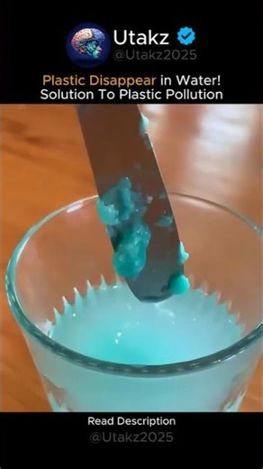 Plastic Disappear in Water! Solution To Plastic Pollution 🌚 #invention #interesting #shorts #sciene