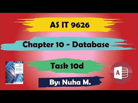 Task 10d | Chapter 10 Database | Cambridge AS IT 9626